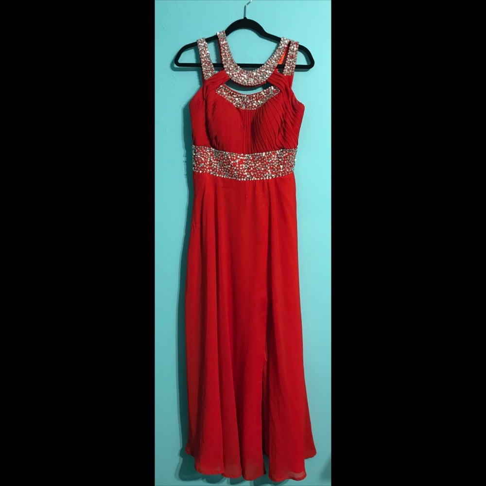 Red Prom Dress with Jewels